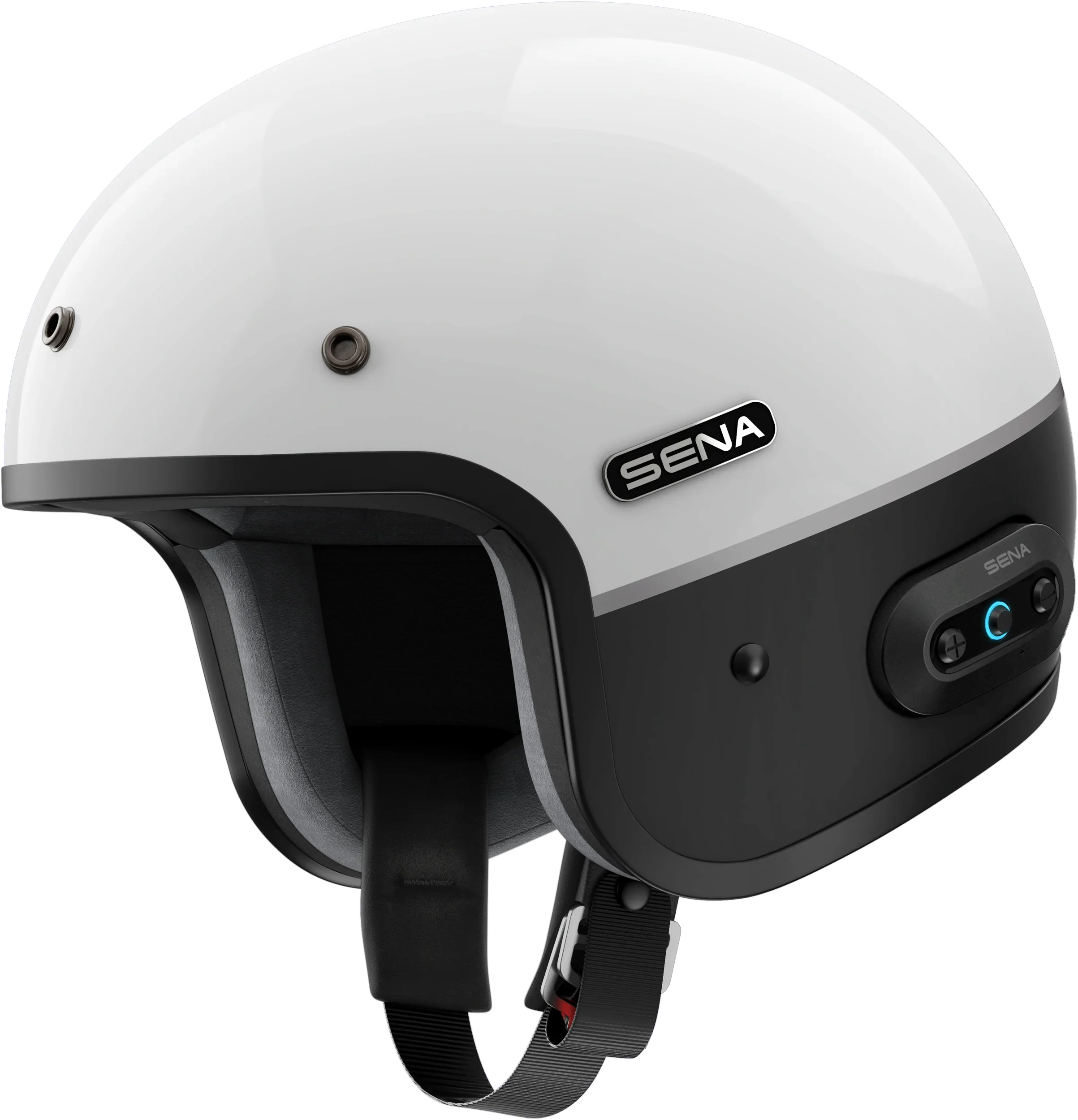 Sena Surge Open Face Helmet W/mesh Glossy White/Matte Black / Small