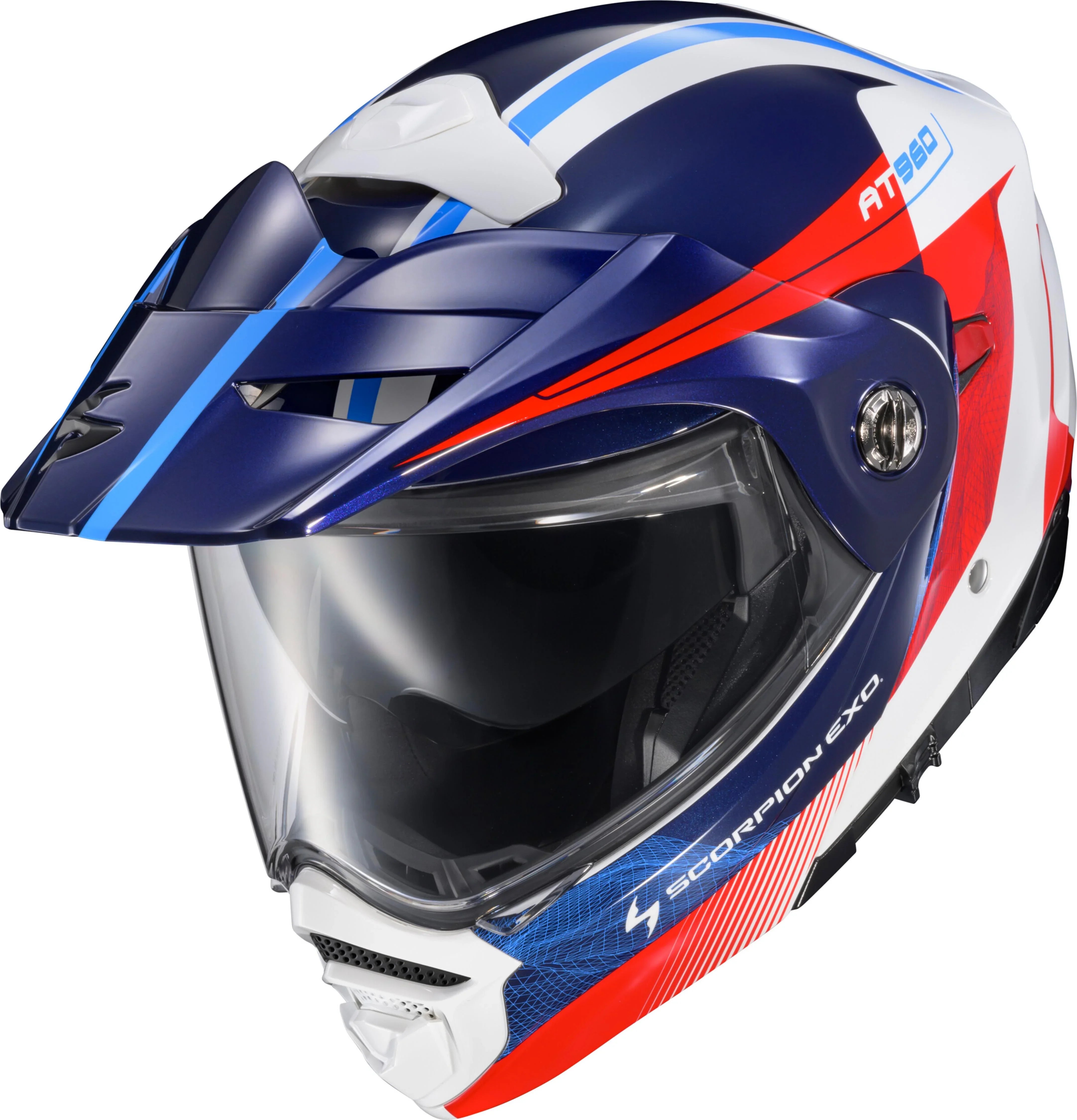 modular helmet scorpion Black/White EXO-AT960 Topographic one on the top Scorpion EXO-AT960 Modular Helmet Hicks