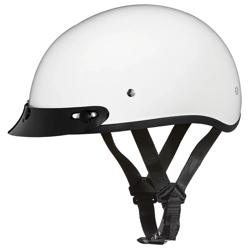 D.O.T. Daytona Skull Cap- Hi-Gloss White 3XL