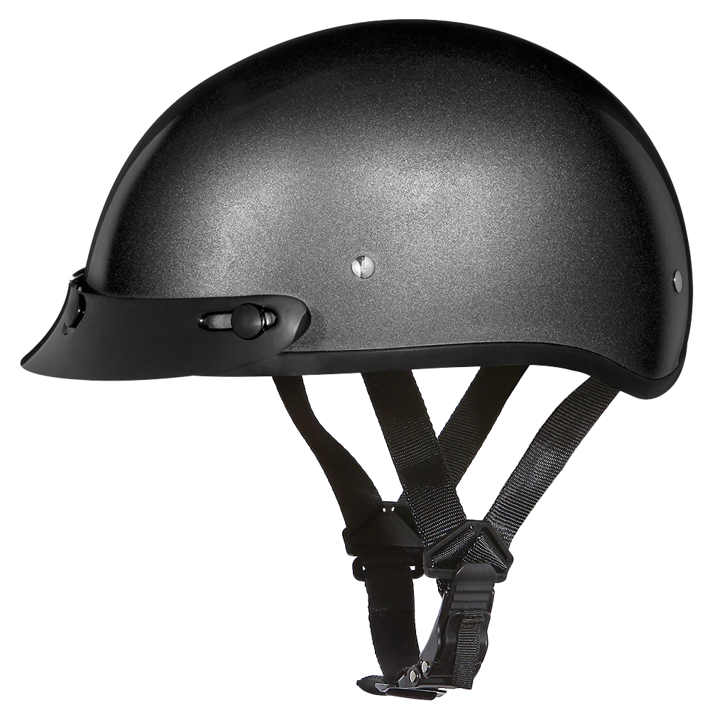 Daytona Skull Cap Half Shell Helmet – Gun Metal Grey