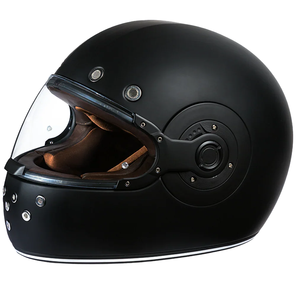 dot vintage style motorcycle helmets Daytona Retro Full Face Motorcycle Helmet: Vintage Style - Dull Black W/ Dull Black Accents