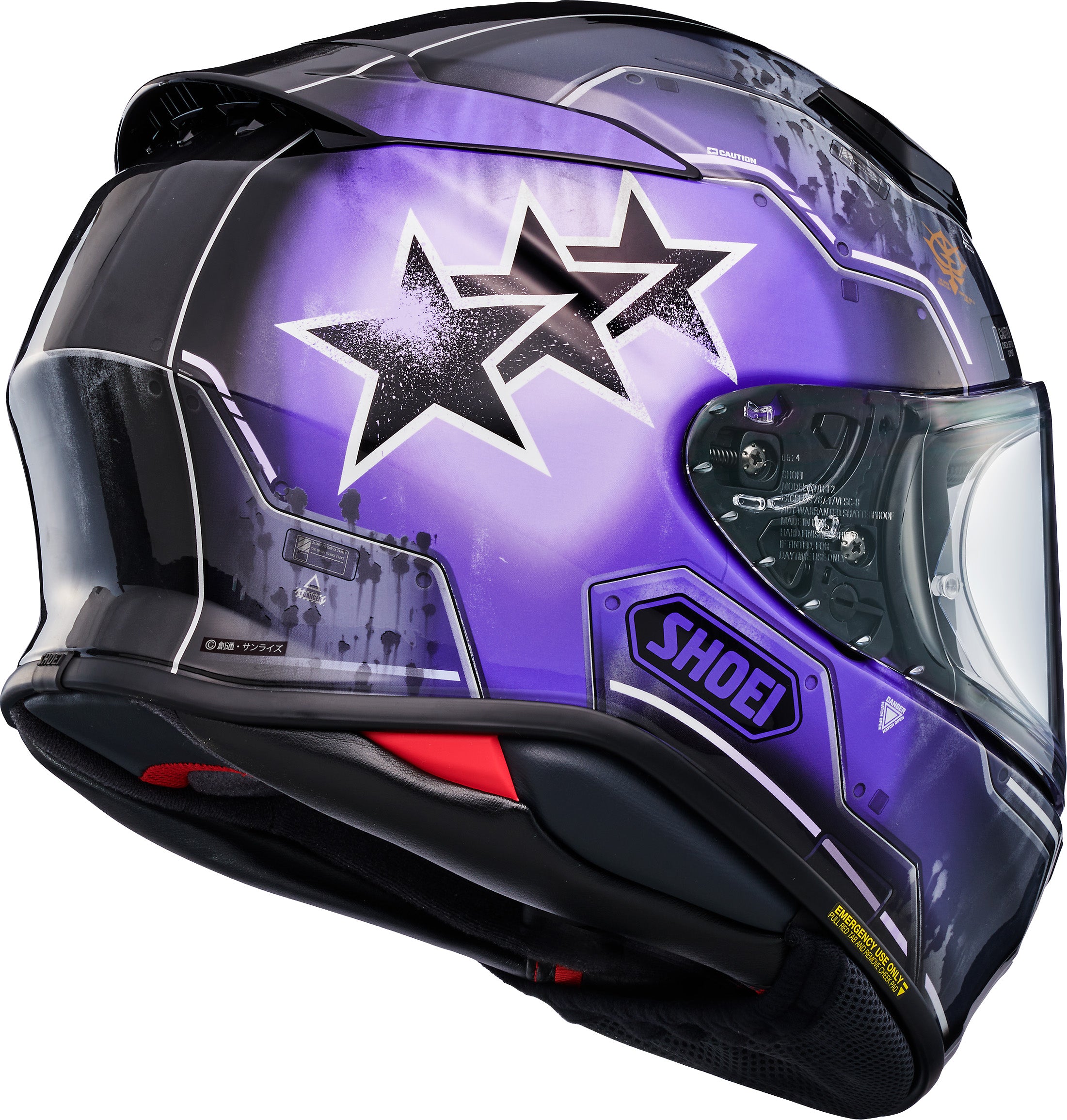 Shoei RF-1400 Black Ti-Star's Zaku II High Mobility Type Full Face Helmet - TC-12 - rear