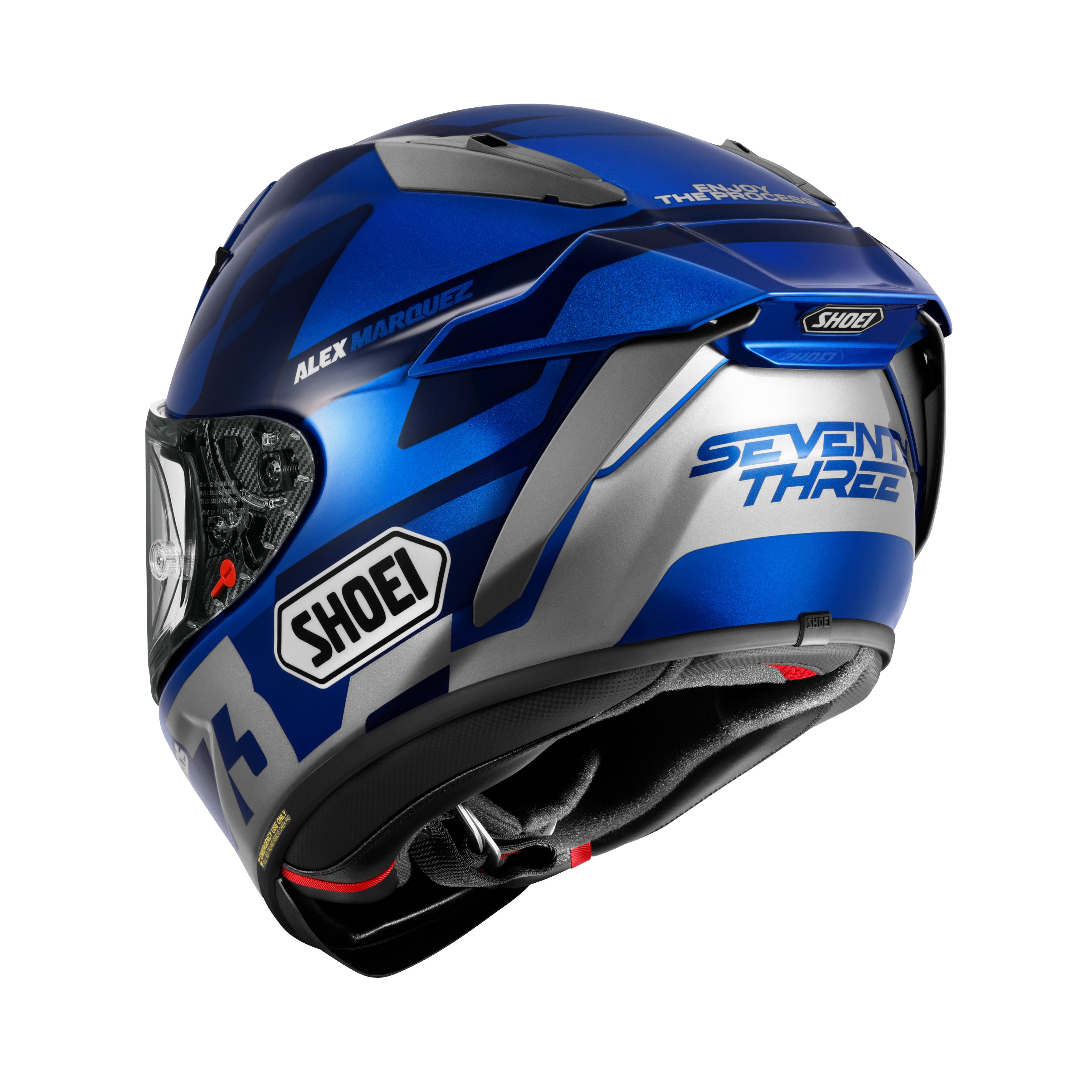 Shoei X-15 Alex Marquez 73 V3 Full Face Helmet - TC-2 - rear angle