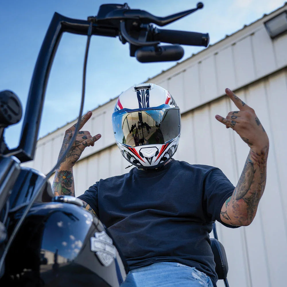 Daytona Helmets Daytona Glide Modular Motorcycle Helmet - DOT Approved, Bluetooth Ready, Dual Visor, Men/Women/Youth - W/ Phoenix