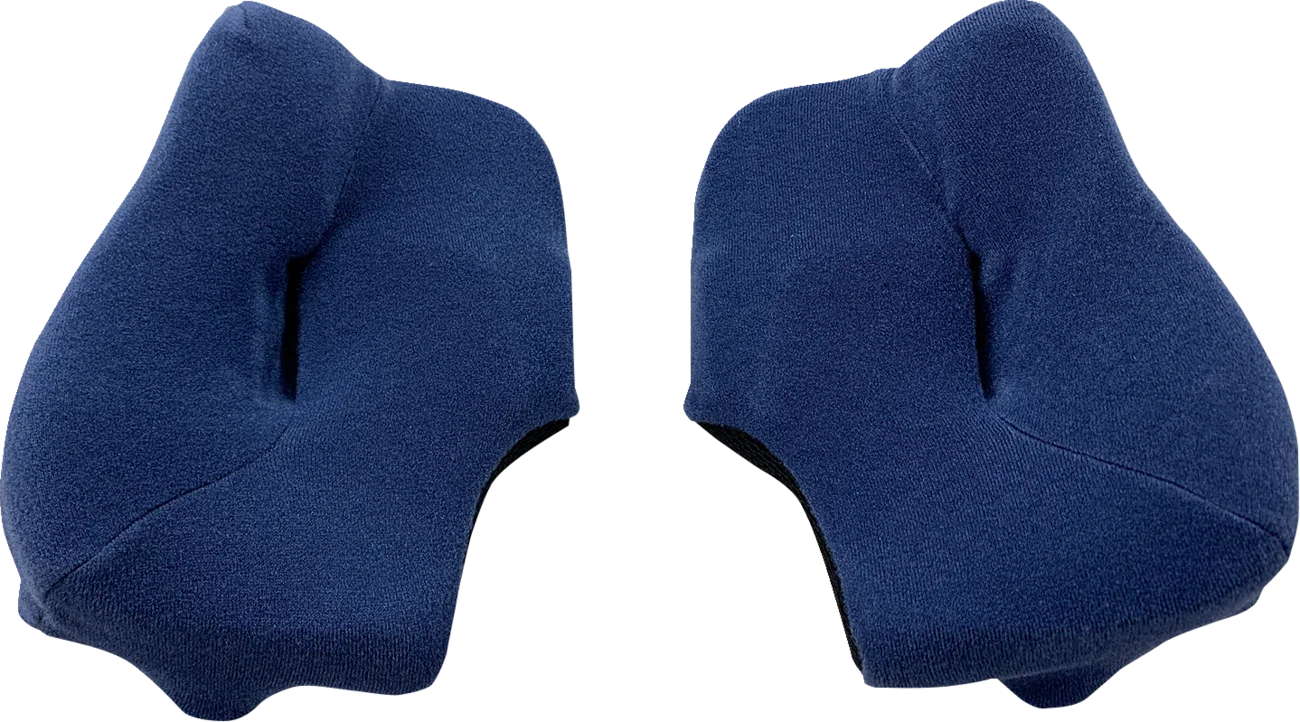 Blue motorcycle helmet cheek pads for comfort and fit