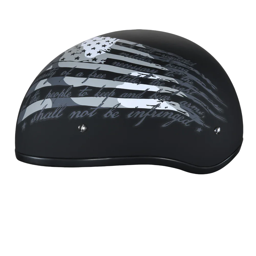 2XS DOT Approved Daytona Motorcycle Half Face Helmet - Skull Cap Graphics for Men & Women, Scooters, ATVs, UTVs & Choppers