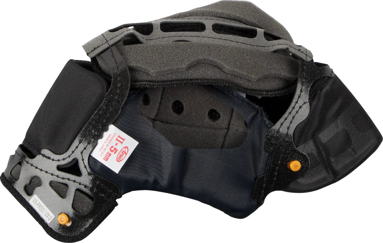 Arai VX-Pro3/VX-3 motorcycle helmet interior with 11.5mm padding and ventilation slots