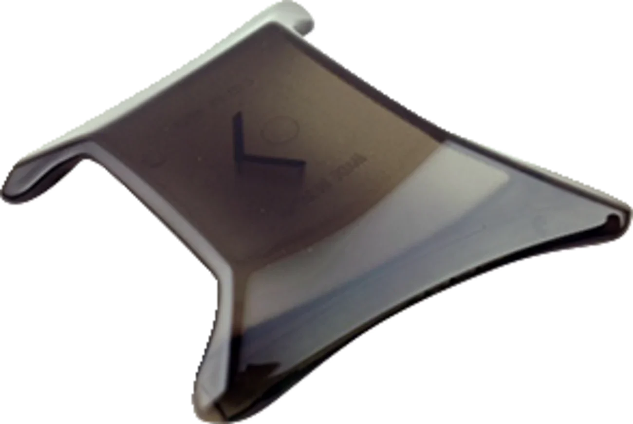 Dark tinted motorcycle helmet visor with curved design for optimal coverage and protection
