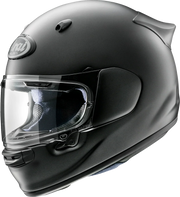 Matte black Arai full-face motorcycle helmet with clear visor and chin vent