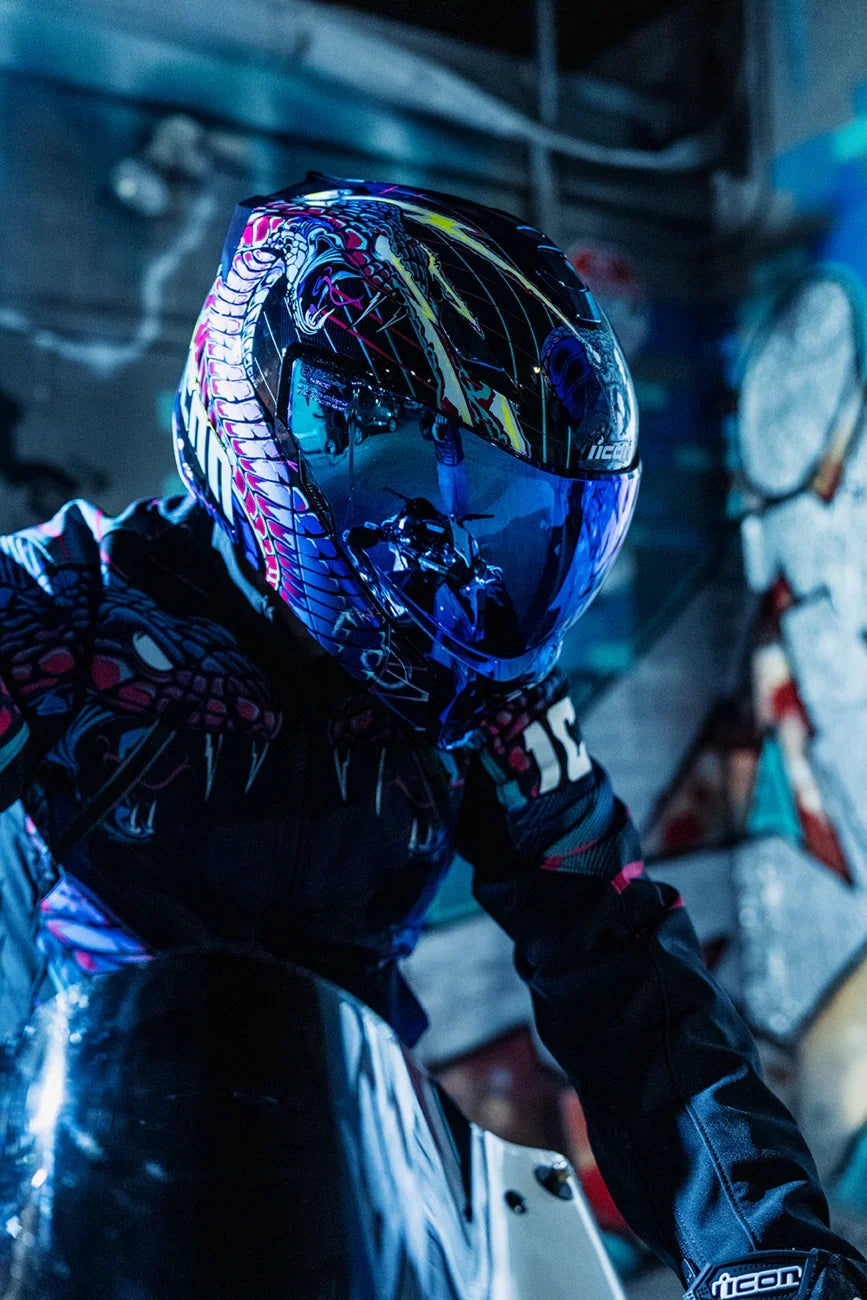 ICON Threshold- Synthwave Lazer Cobra Modular Helmet