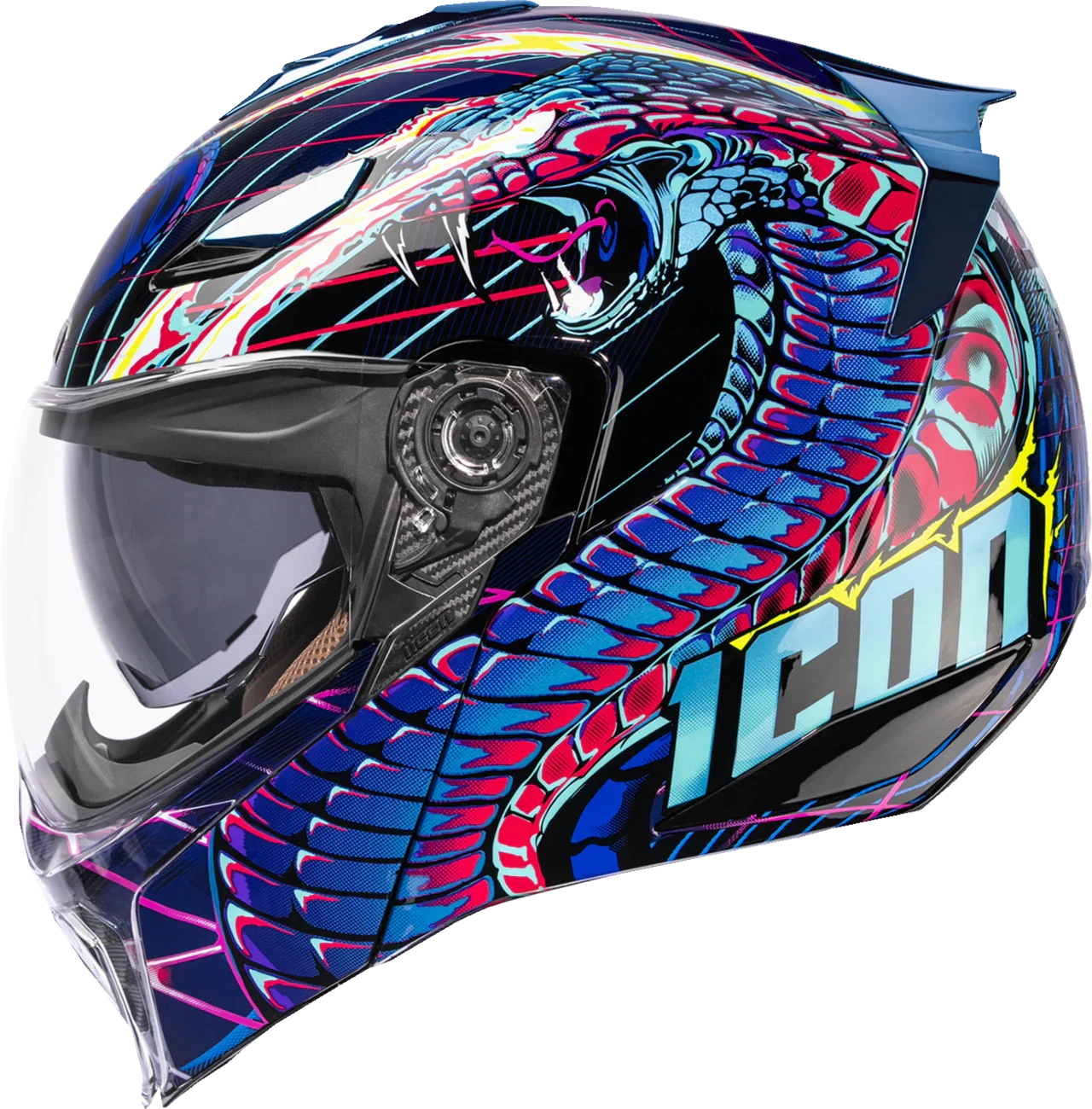 ICON Threshold- Synthwave Lazer Cobra Modular Helmet