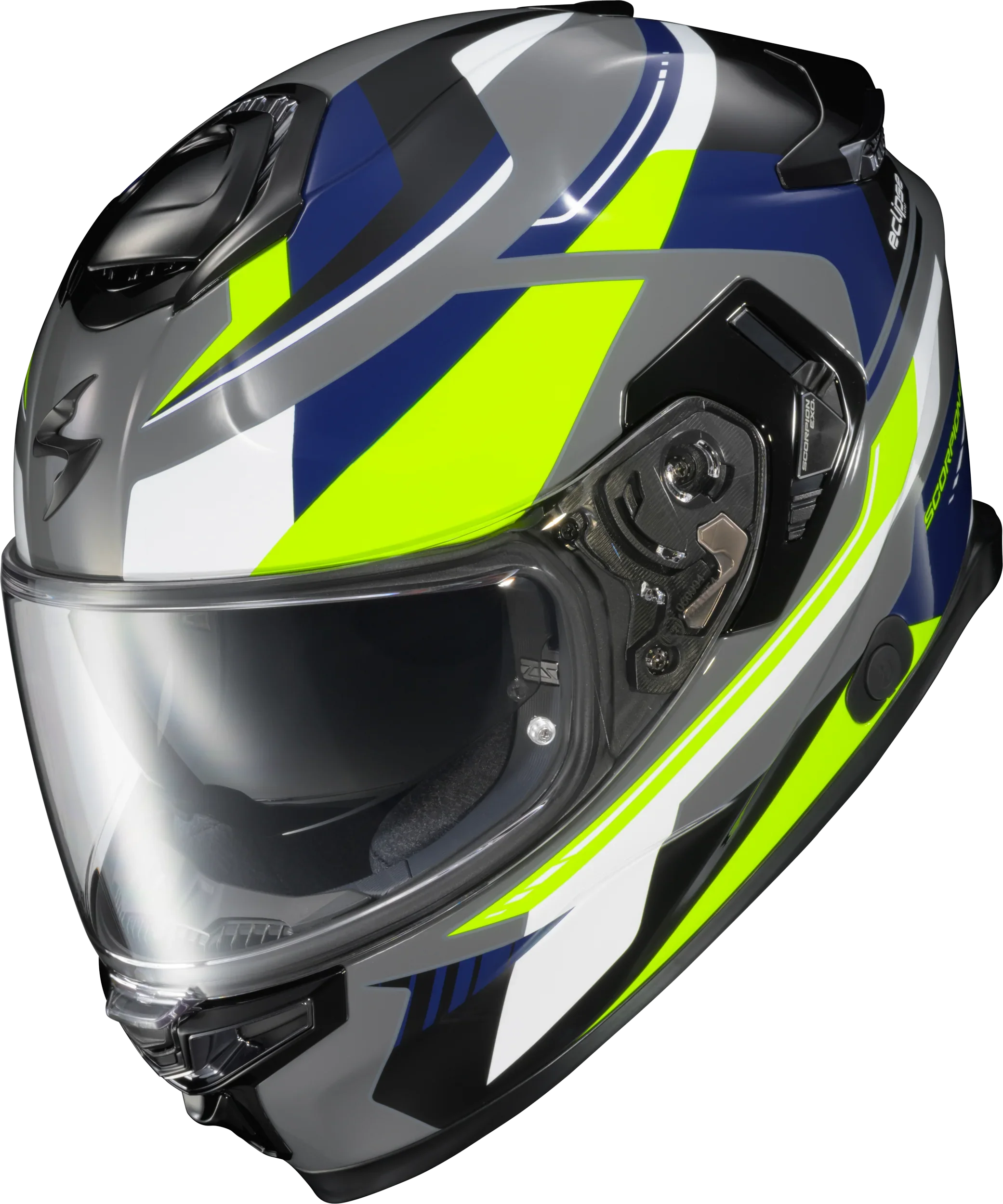 helmet scorpion full face EXO-R1 Air Carbon Rastor Orange/White/Blue / L TCT shell combines fiberglass EXO Eclipse Full Face Helmet