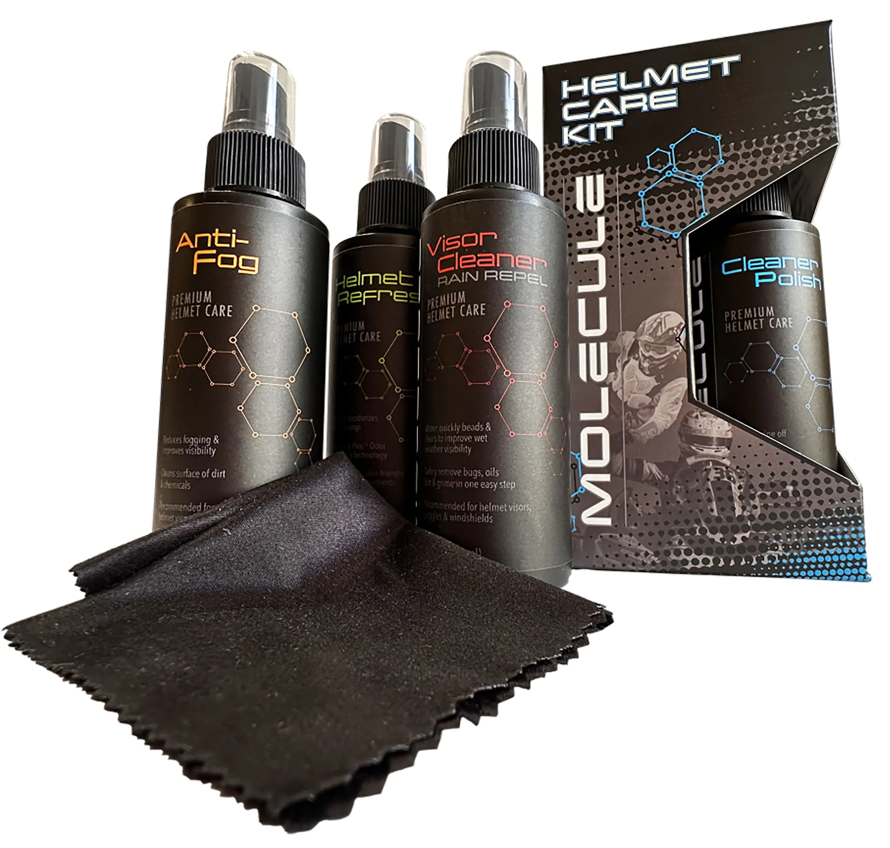 HELMET CARE KIT 4PC 4 OZ EA