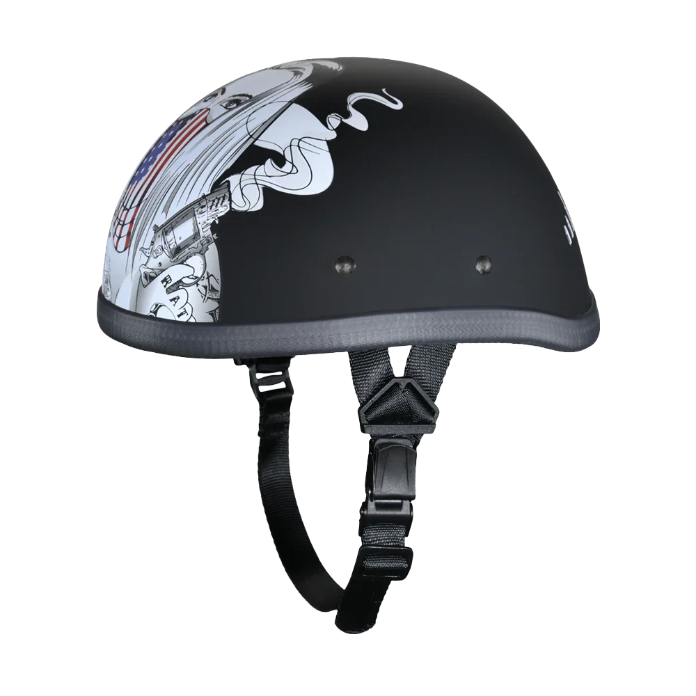 best motorcycle novelty helmet Shiny Burgundy with Horned Skeletons Release Convenience Novelty Motorcycle Helmets Low-Profile