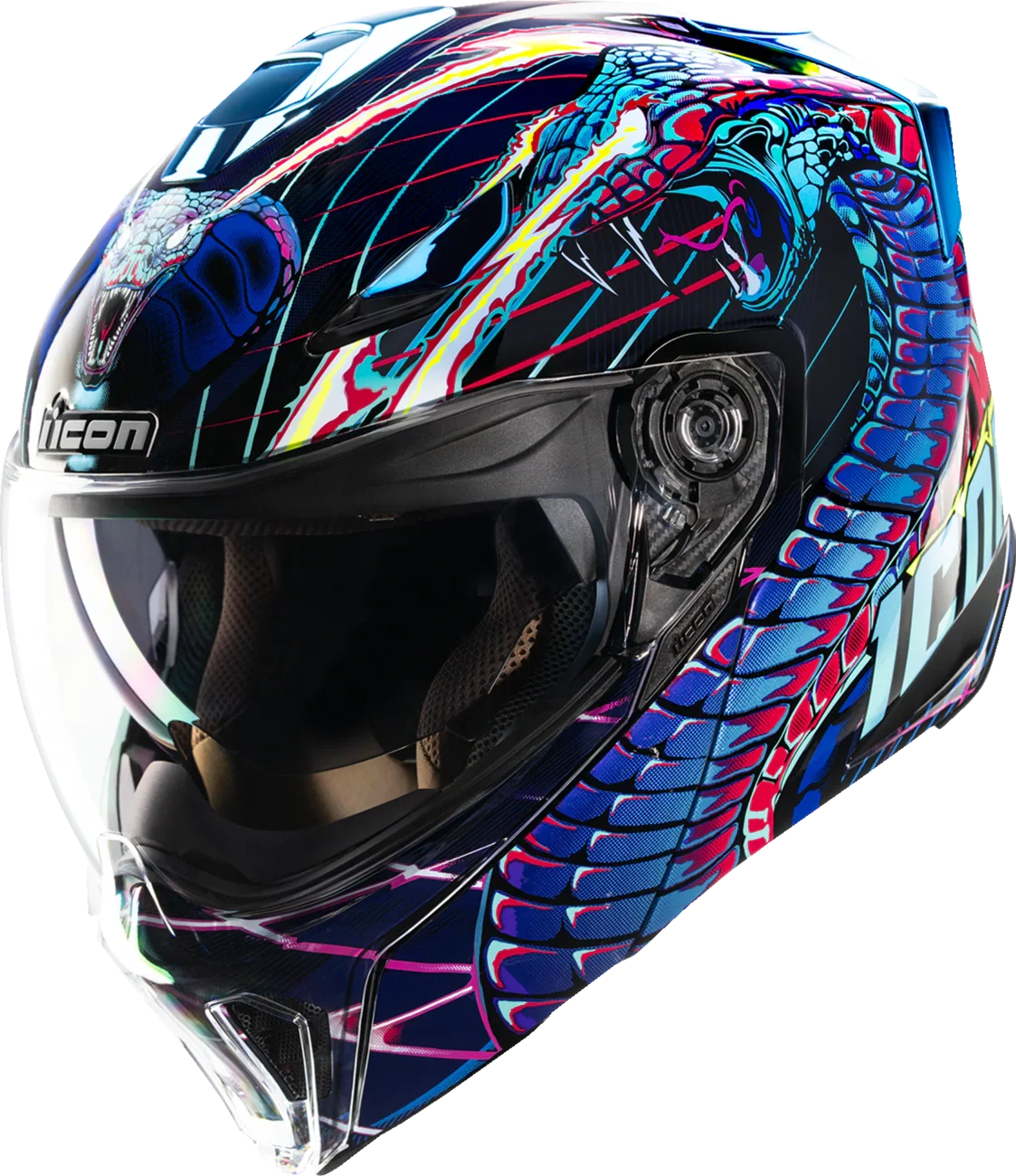 ICON Threshold- Synthwave Lazer Cobra Modular Helmet