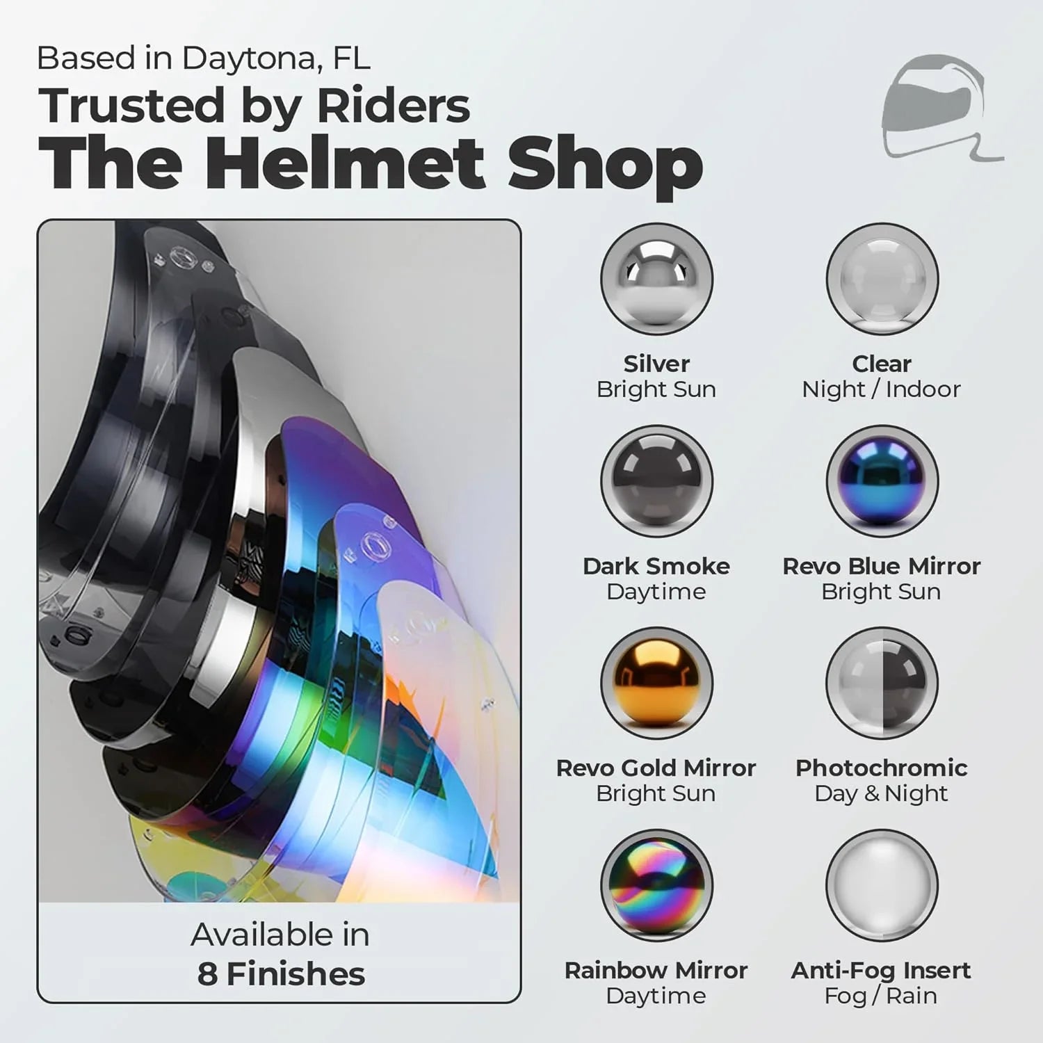 The Helmet Shop HJ-33 Photochromic Replacement Visor for
