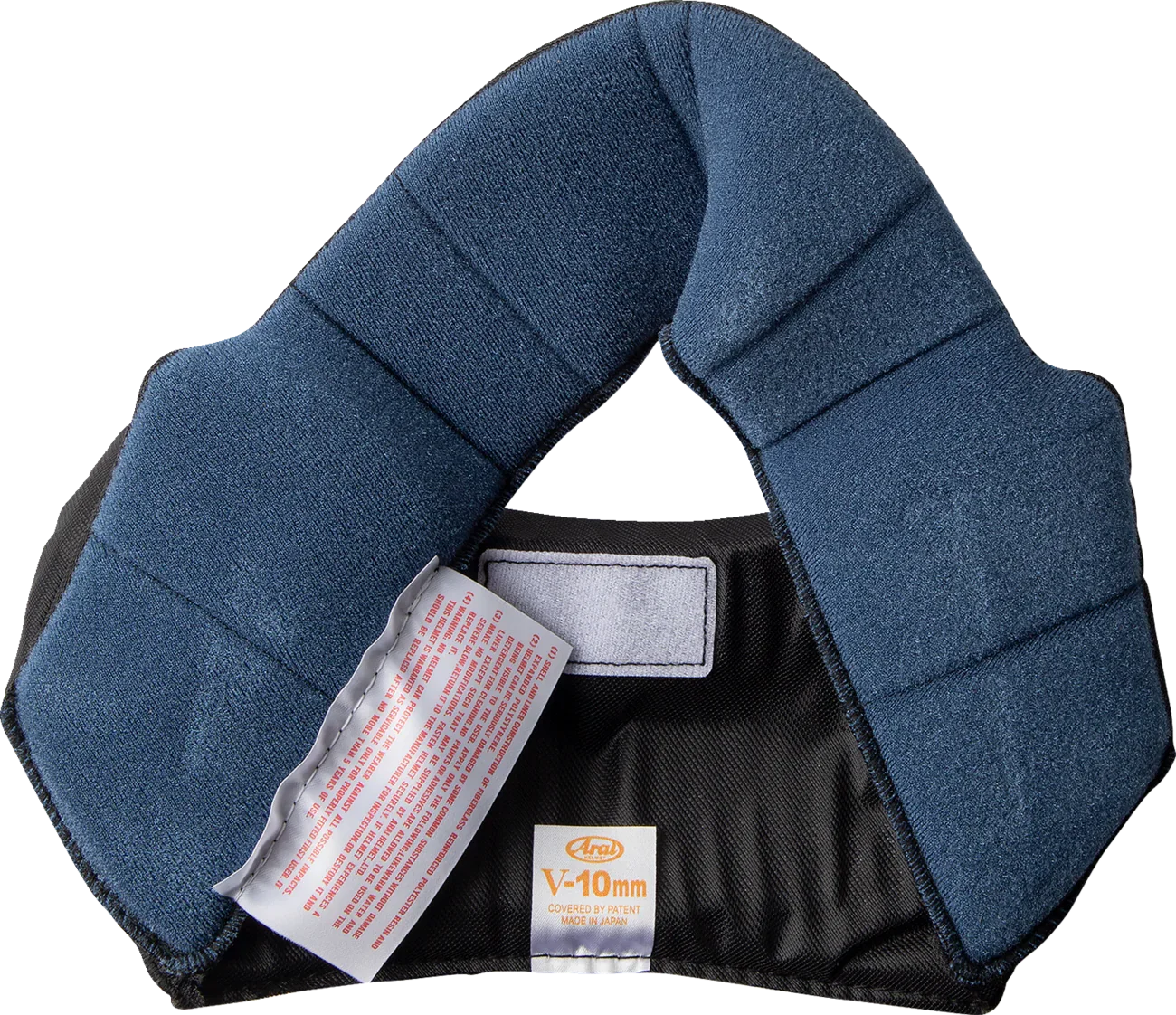 Arai V-10mm motorcycle helmet neck support pad, made in Japan, for enhanced comfort and safety