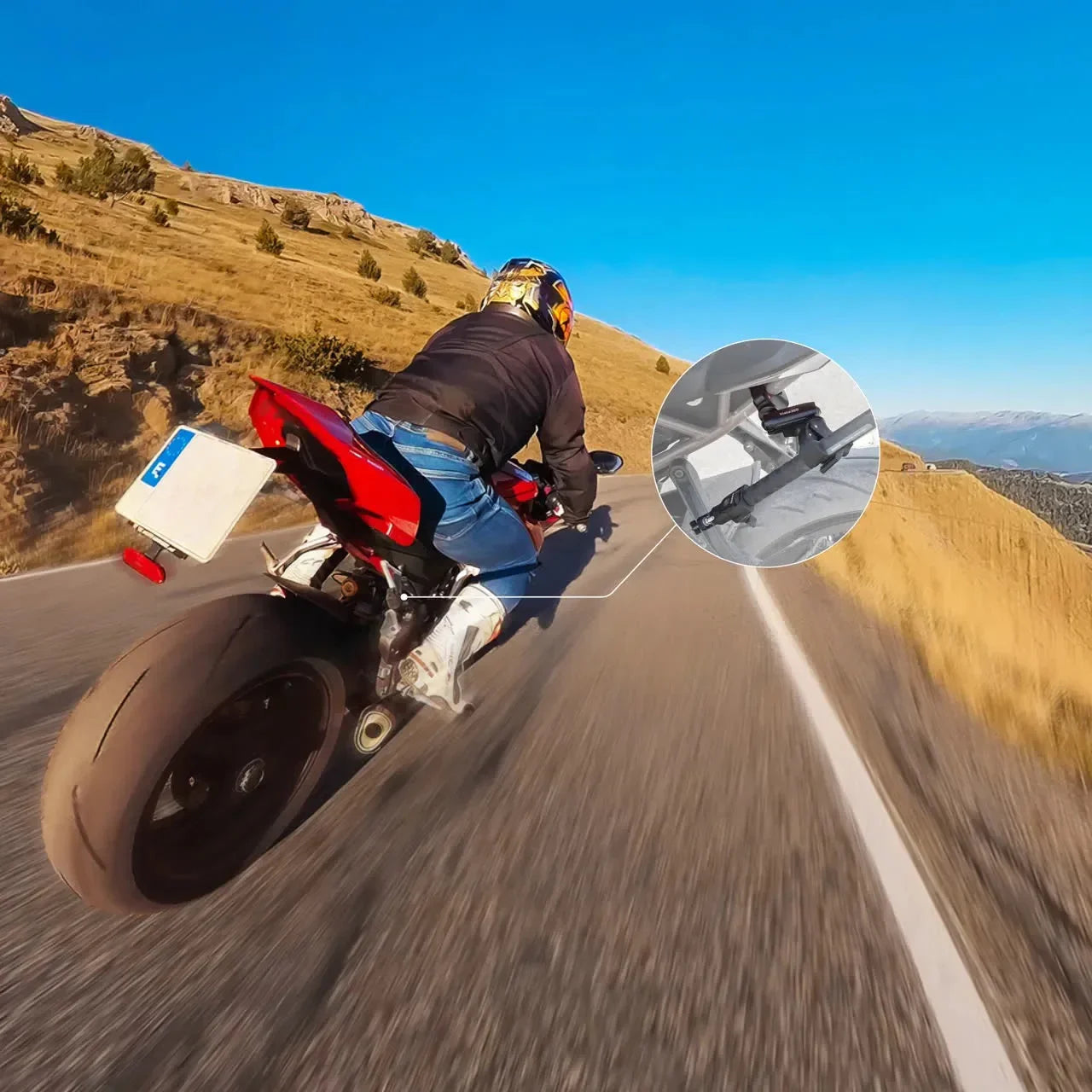 Insta360 Motorcycle Selfie Stick Support Clamp | Stability