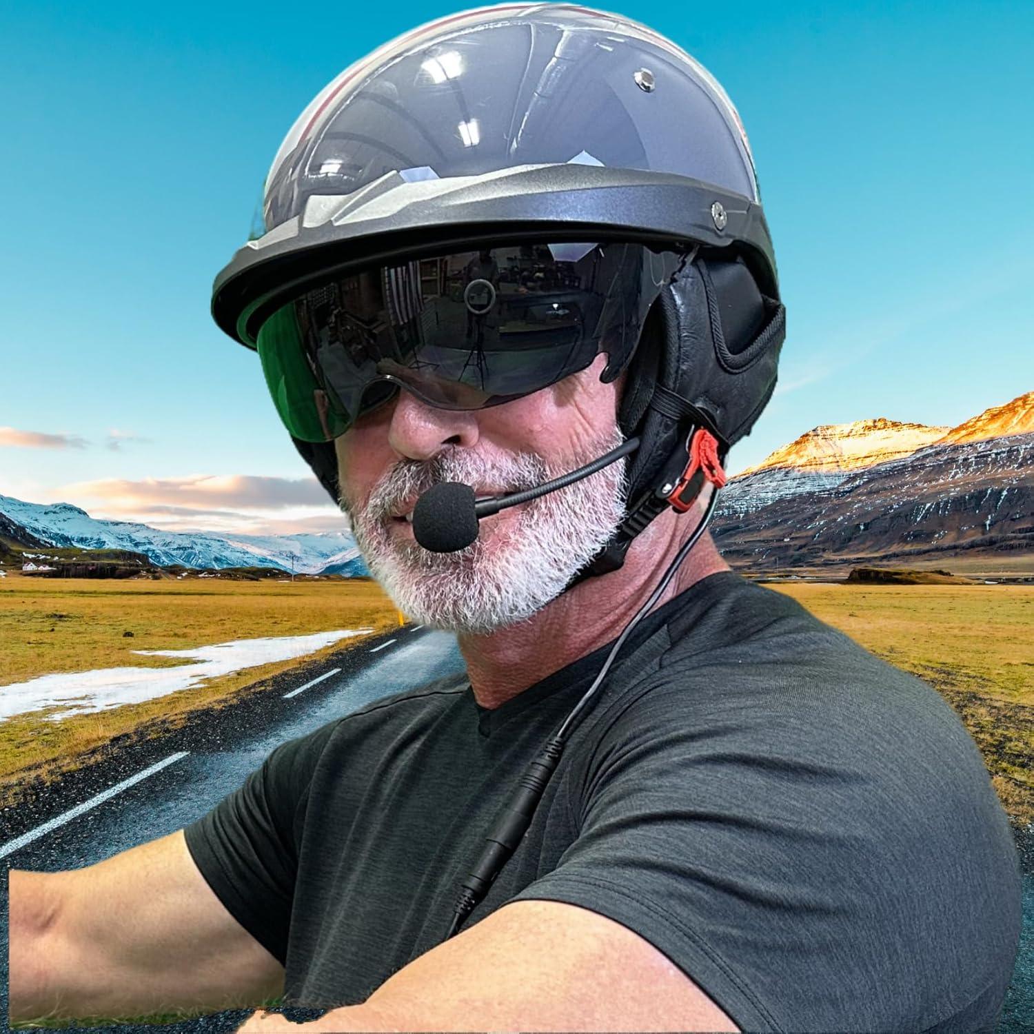 The Helmet Shop Half Helmet Headset Compatible with 5-Pin