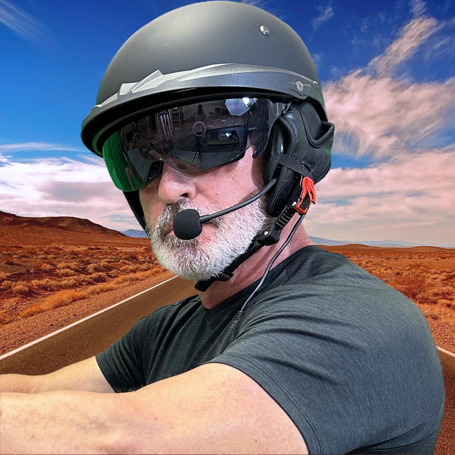 The Helmet Shop 7-PIN Half Helmet Headset Compatible with