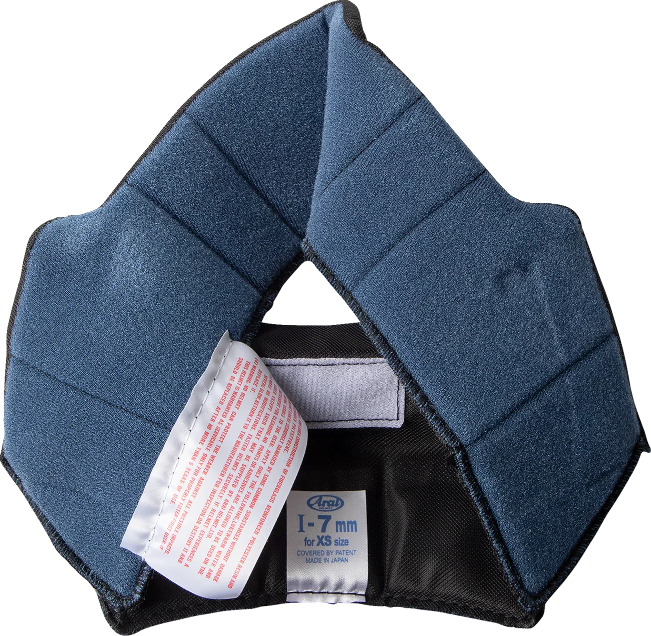 Arai I-7 mm neck brace for XS size, blue padded motorcycle safety gear, made in Japan