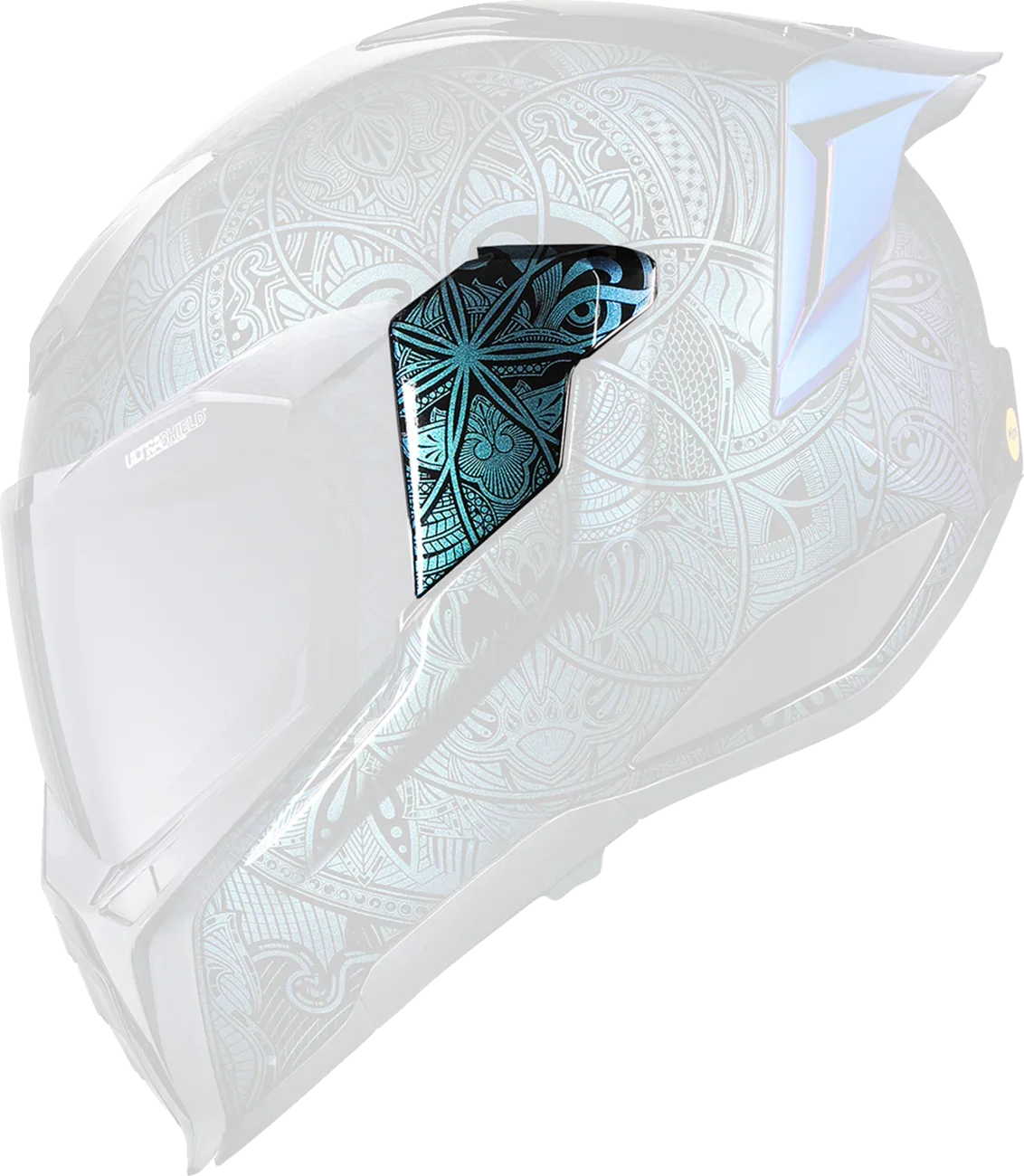 ICON Ultraflite- Helmet Side Plates - Opal Mandala