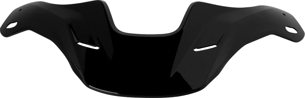 Black motorcycle helmet visor shield with sleek design and mounting holes for easy installation