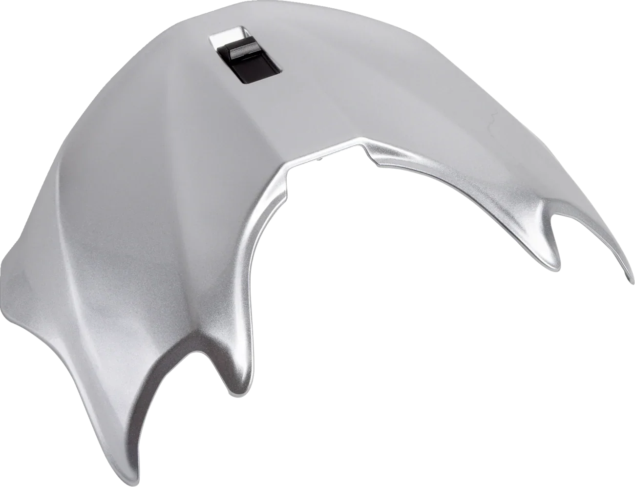 Silver motorcycle helmet visor shield with quick-release mechanism for easy replacement