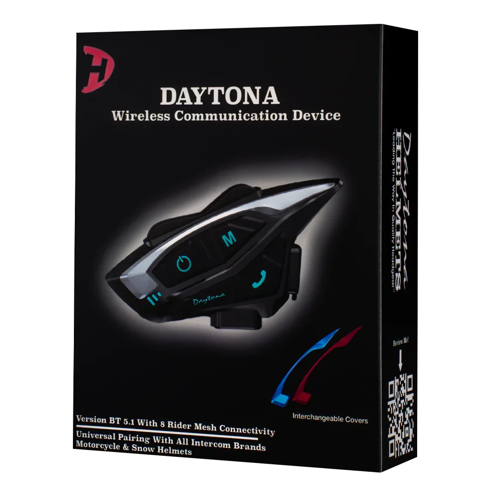 Daytona Helmets Motorcycle Bluetooth Headset - Motorcycle Communication System For All Types of Helmets - 1