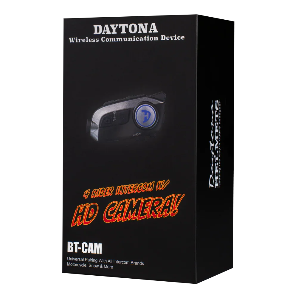 Daytona Helmets Motorcycle Bluetooth Headset - Motorcycle Communication System For All Types of Helmets - Cam