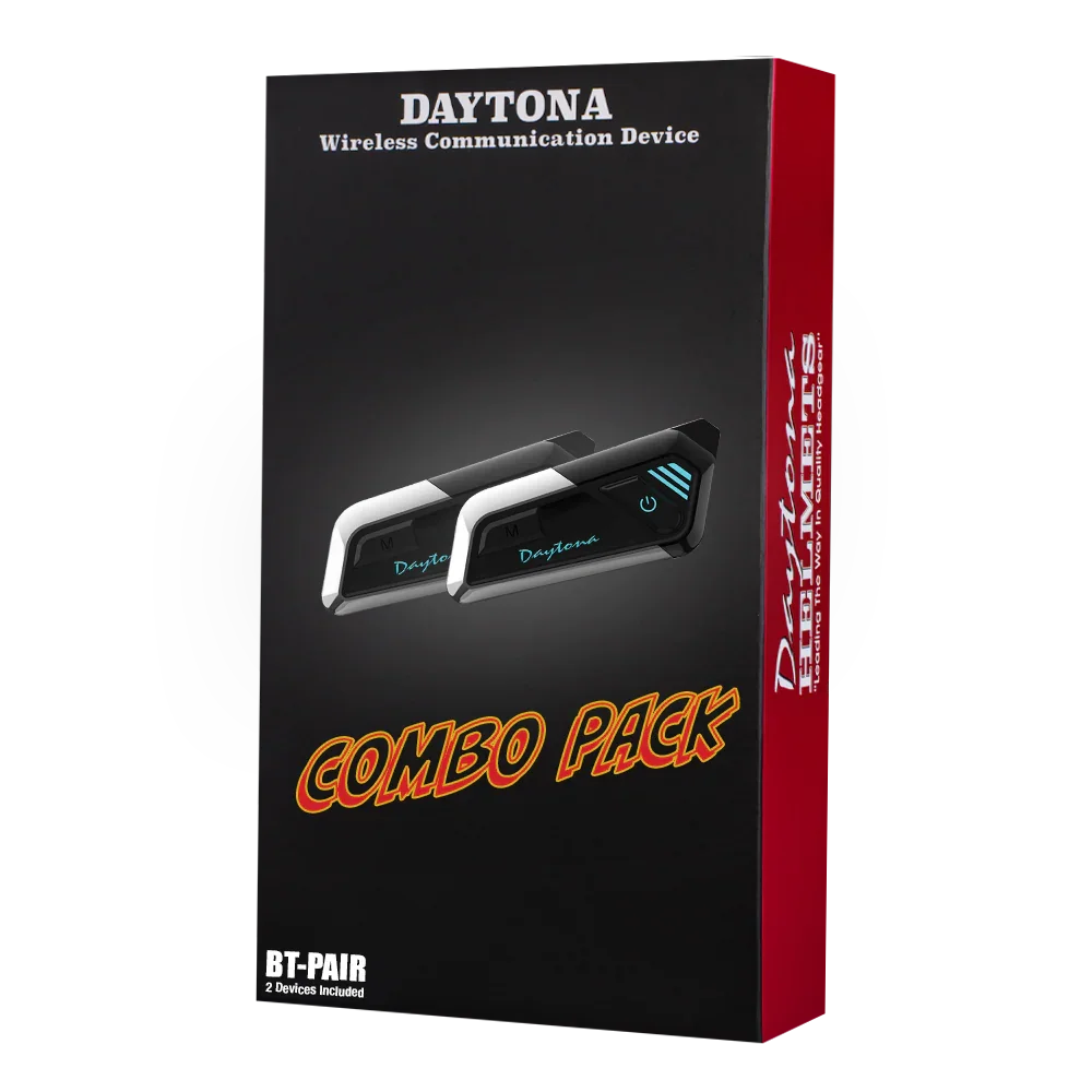 Daytona Helmets Motorcycle Bluetooth Headset - Motorcycle Communication System For All Types of Helmets - PAIR