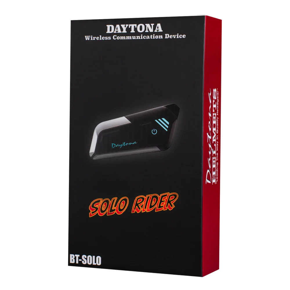 Daytona Helmets Motorcycle Bluetooth Headset - Motorcycle Communication System For All Types of Helmets - Solo