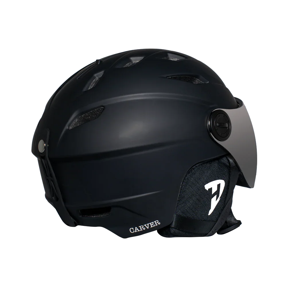 Daytona Helmets Daytona Carver Ski Helmet - Adjustable Ski Helmet for Men, Women & Youth - Dull Black with Anti-Fog Visor