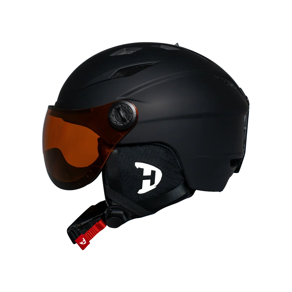 Daytona Helmets Daytona Carver Ski Helmet - Adjustable Ski Helmet for Men, Women & Youth - Dull Black with Anti-Fog Visor