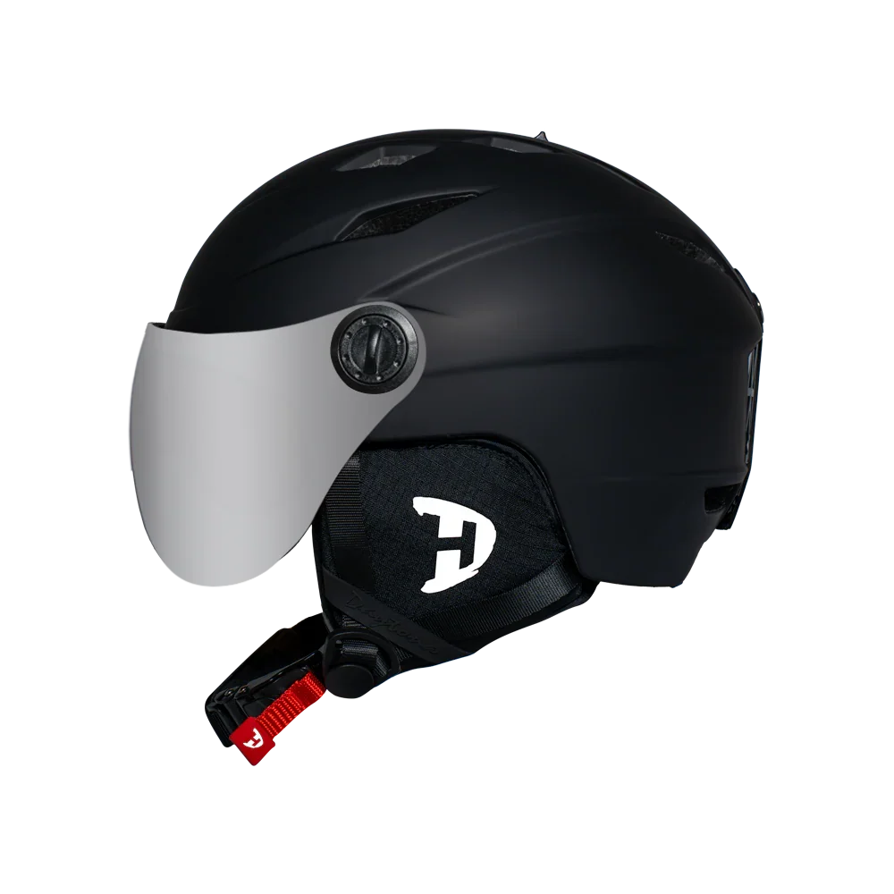 Daytona Helmets Daytona Carver Ski Helmet - Adjustable Ski Helmet for Men, Women & Youth - Dull Black with Anti-Fog Visor