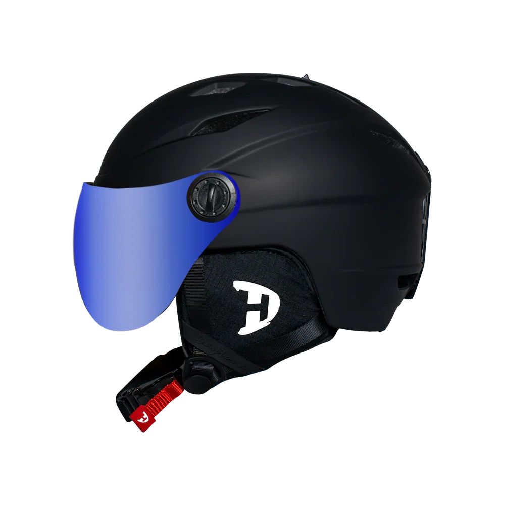 Daytona Helmets Daytona Carver Ski Helmet - Adjustable Ski Helmet for Men, Women & Youth - Dull Black with Anti-Fog Visor