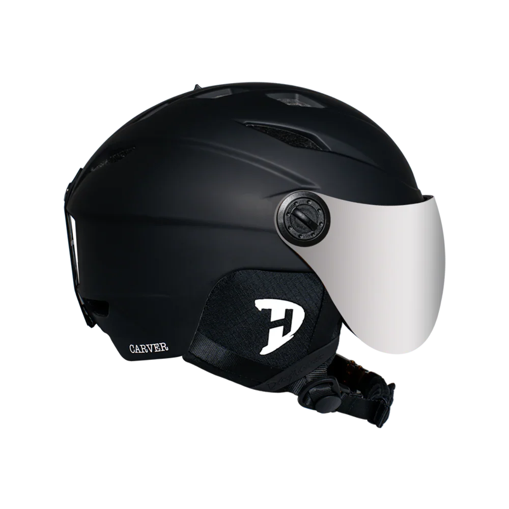 Daytona Helmets Daytona Carver Ski Helmet - Adjustable Ski Helmet for Men, Women & Youth - Dull Black with Anti-Fog Visor