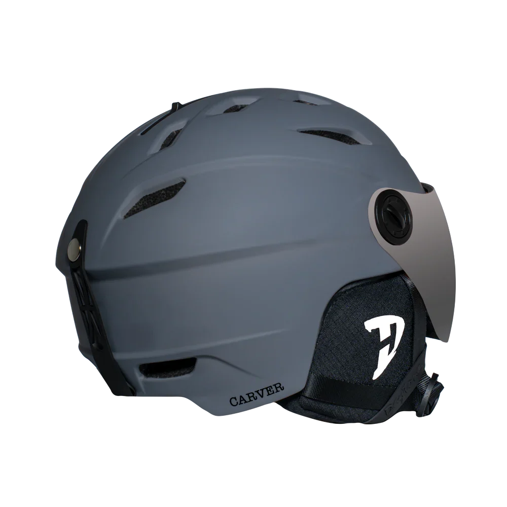 Daytona Helmets Daytona Carver Ski Helmet - Adjustable Helmet for Men, Women & Youth - Dull Grey with Anti-Fog Visor