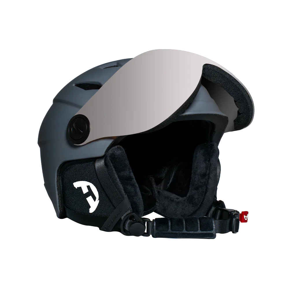 Daytona Helmets Daytona Carver Ski Helmet - Adjustable Helmet for Men, Women & Youth - Dull Grey with Anti-Fog Visor