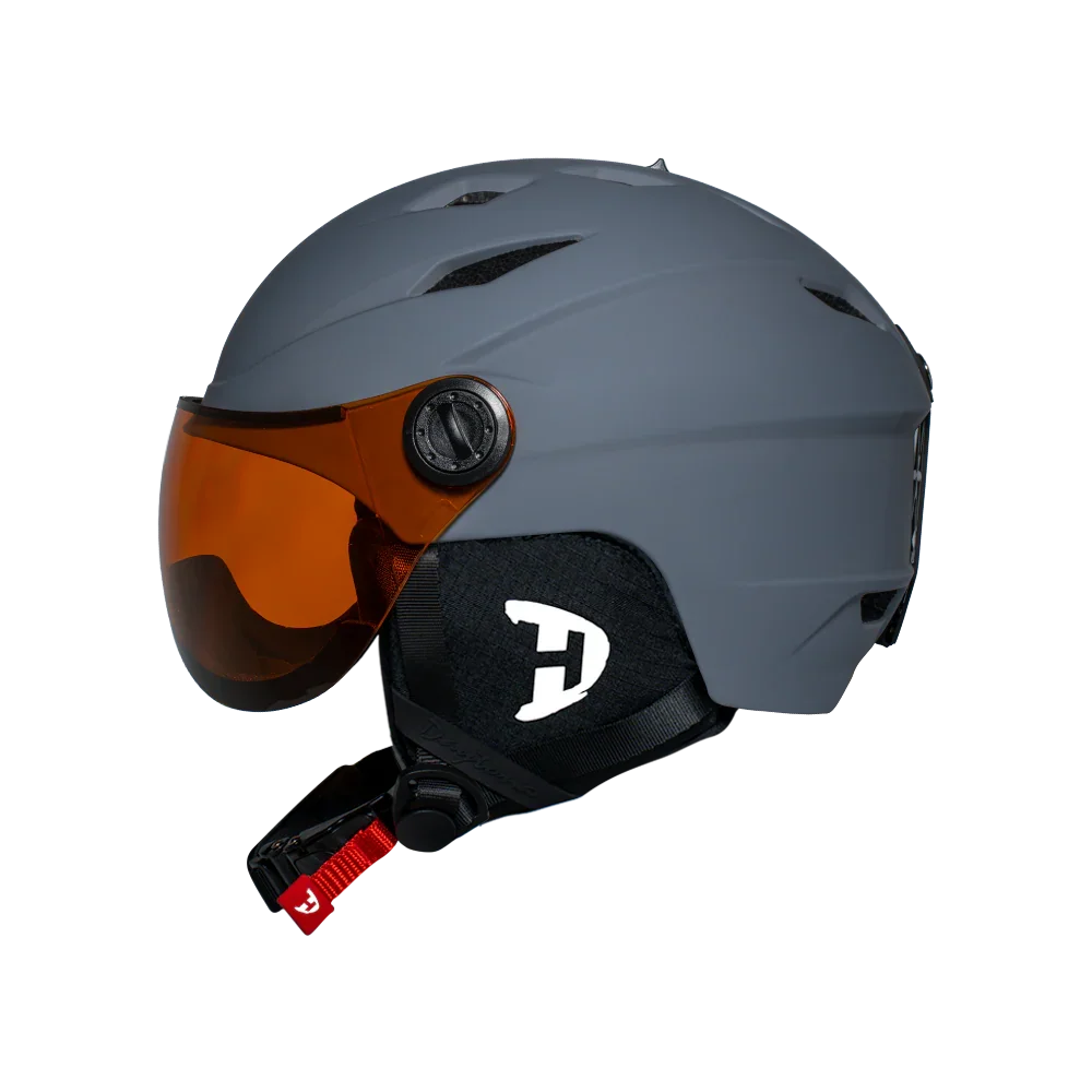 Daytona Helmets Daytona Carver Ski Helmet - Adjustable Helmet for Men, Women & Youth - Dull Grey with Anti-Fog Visor
