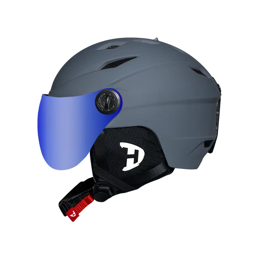 Daytona Helmets Daytona Carver Ski Helmet - Adjustable Helmet for Men, Women & Youth - Dull Grey with Anti-Fog Visor