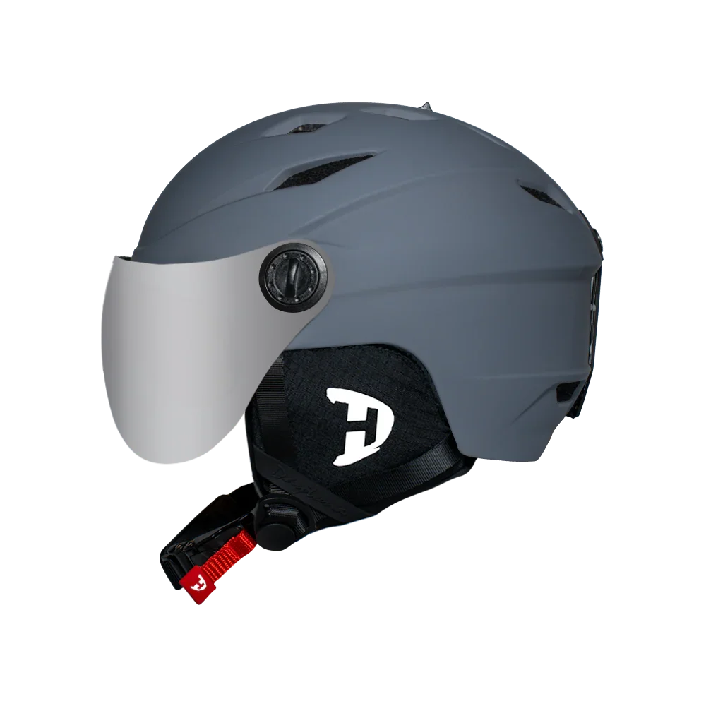 Daytona Helmets Daytona Carver Ski Helmet - Adjustable Helmet for Men, Women & Youth - Dull Grey with Anti-Fog Visor