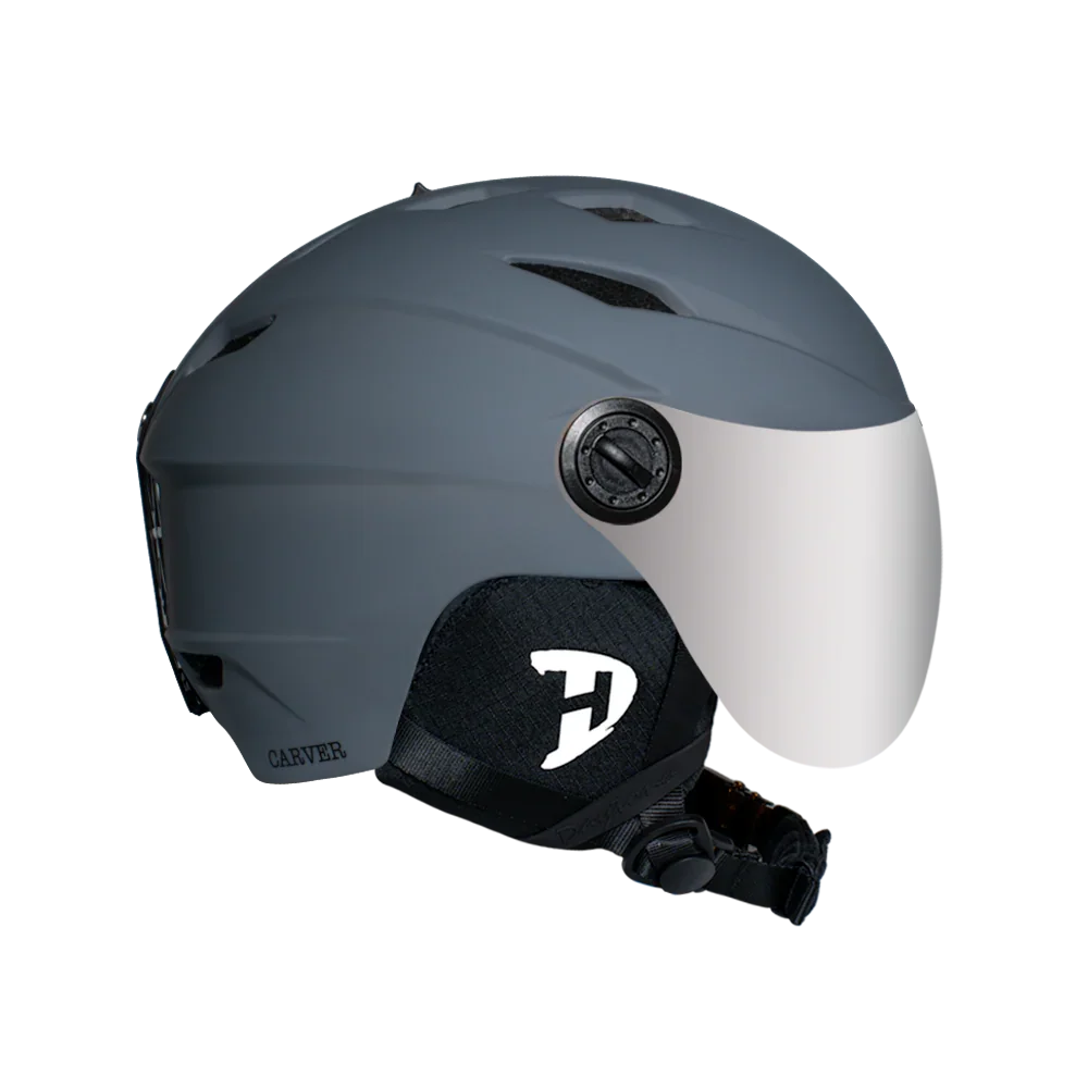 Daytona Helmets Daytona Carver Ski Helmet - Adjustable Helmet for Men, Women & Youth - Dull Grey with Anti-Fog Visor