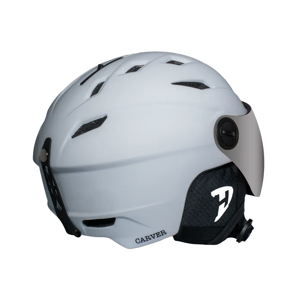 Daytona Helmets Daytona Carver Ski Helmet - Adjustable Ski Helmet for Men, Women & Youth - Dull Chalk White with Anti-Fog Visor