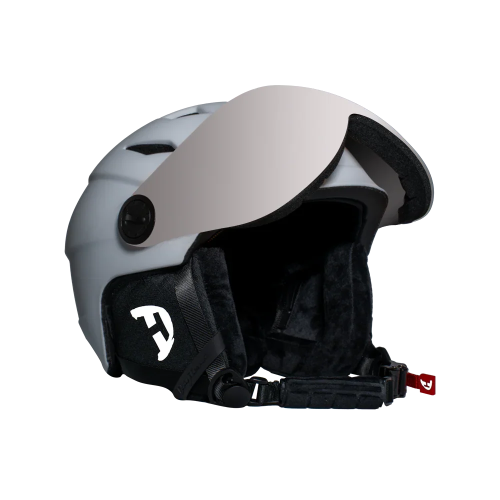 Daytona Helmets Daytona Carver Ski Helmet - Adjustable Ski Helmet for Men, Women & Youth - Dull Chalk White with Anti-Fog Visor