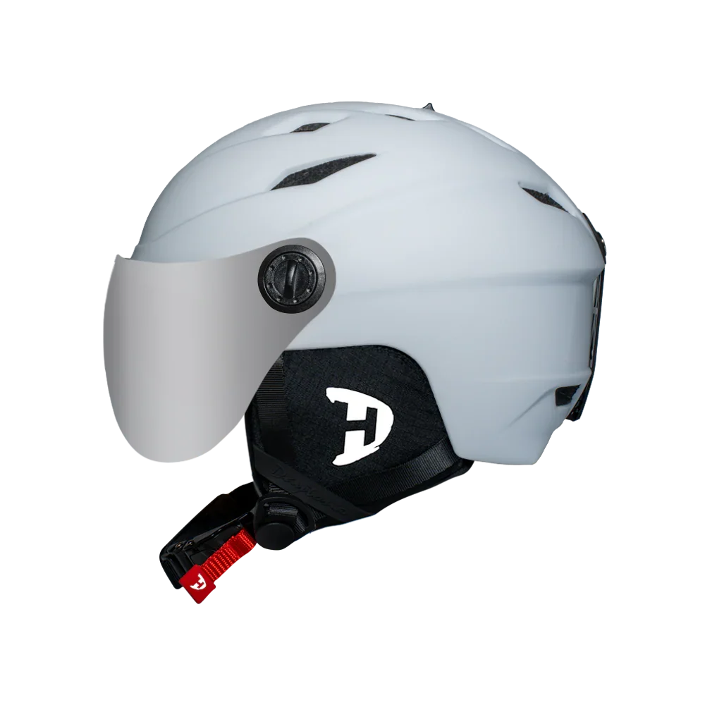 Daytona Helmets Daytona Carver Ski Helmet - Adjustable Ski Helmet for Men, Women & Youth - Dull Chalk White with Anti-Fog Visor