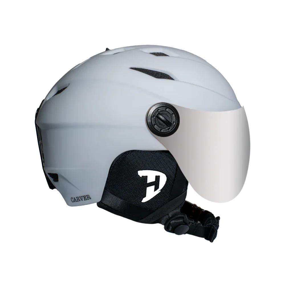 Daytona Helmets Daytona Carver Ski Helmet - Adjustable Ski Helmet for Men, Women & Youth - Dull Chalk White with Anti-Fog Visor