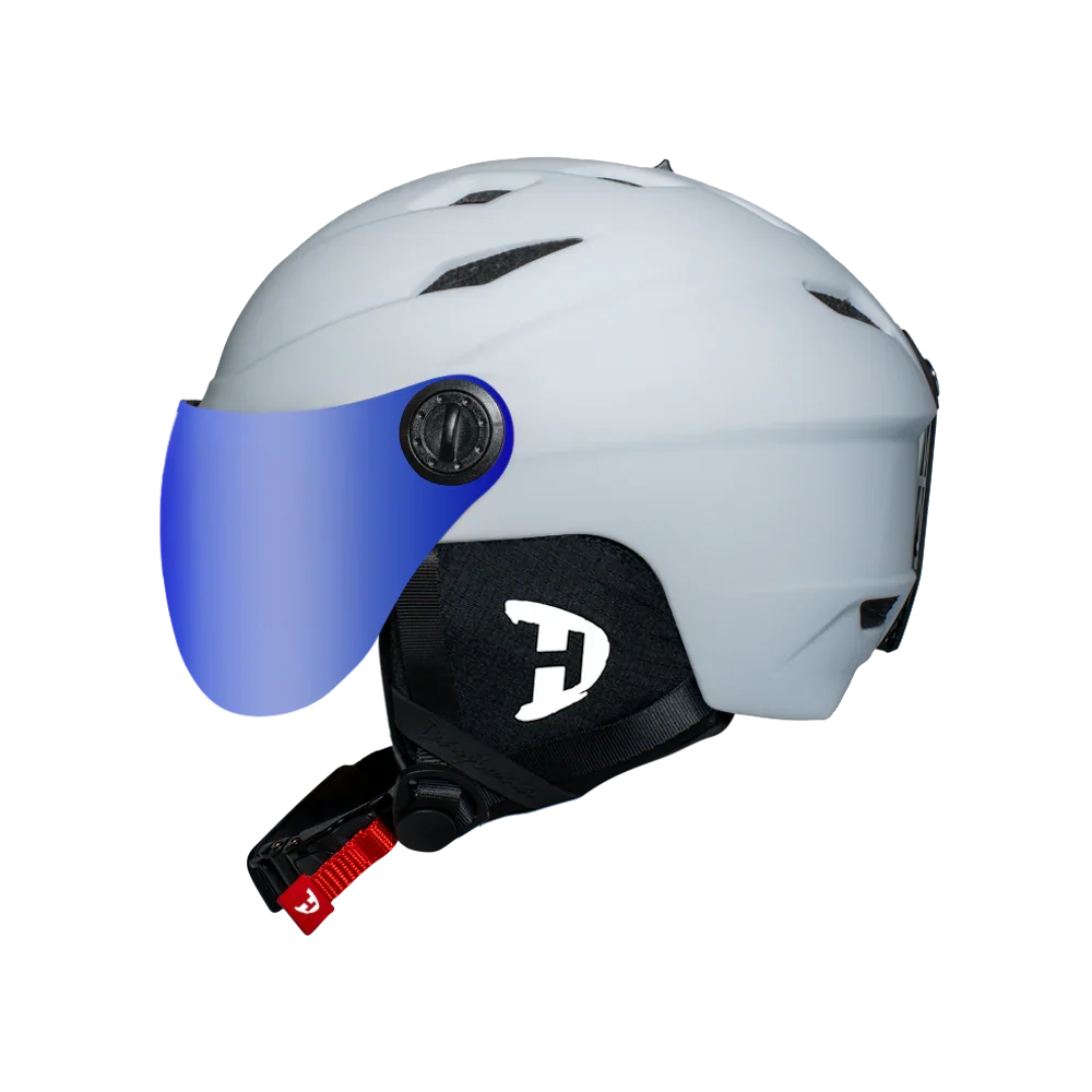 Daytona Helmets Daytona Carver Ski Helmet - Adjustable Ski Helmet for Men, Women & Youth - Dull Chalk White with Anti-Fog Visor