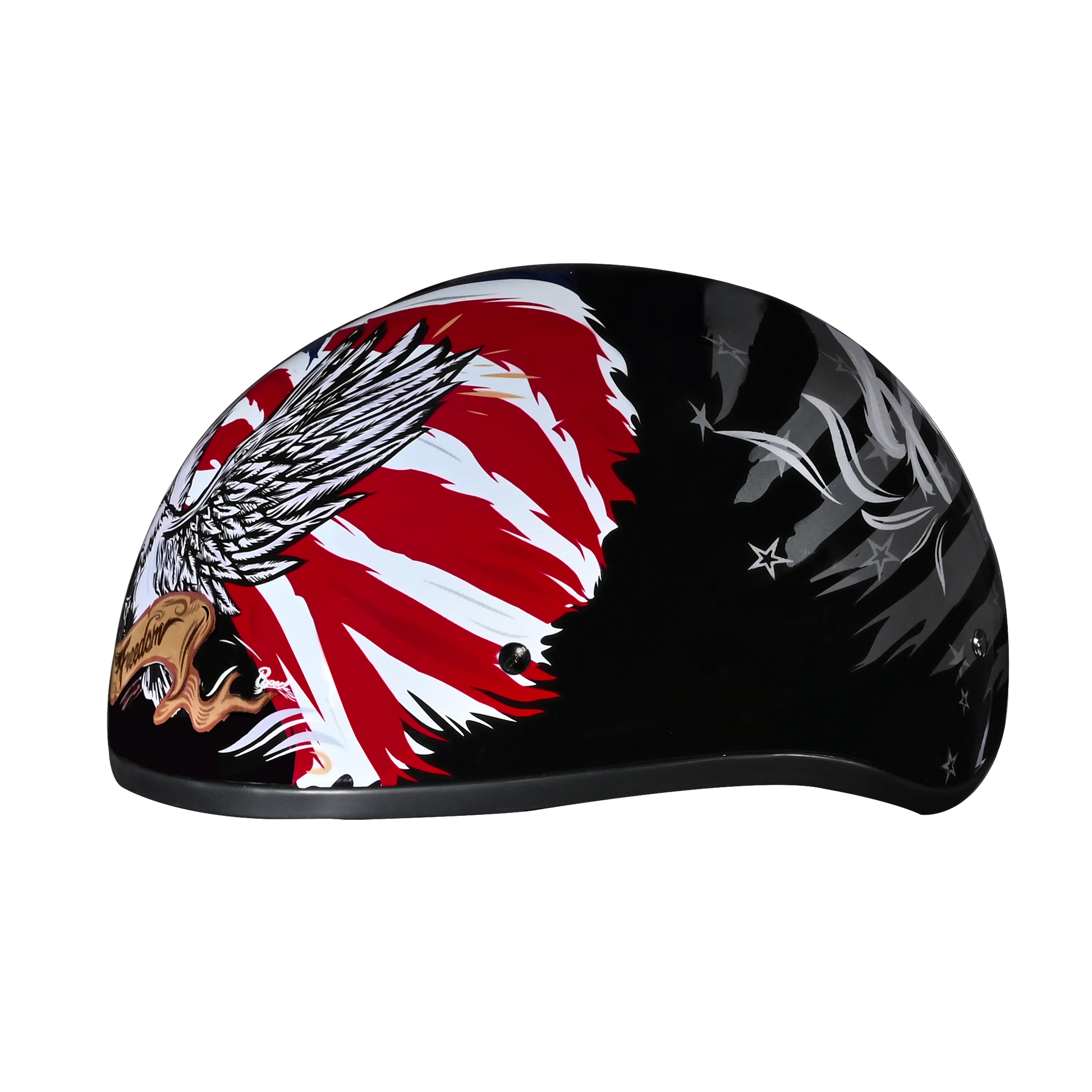 Daytona Helmets DOT Approved Daytona Motorcycle Half Face Helmet - Skull Cap Graphics for Men & Women, Scooters, ATVs, UTVs & Choppers - W/ Freedom 2.0