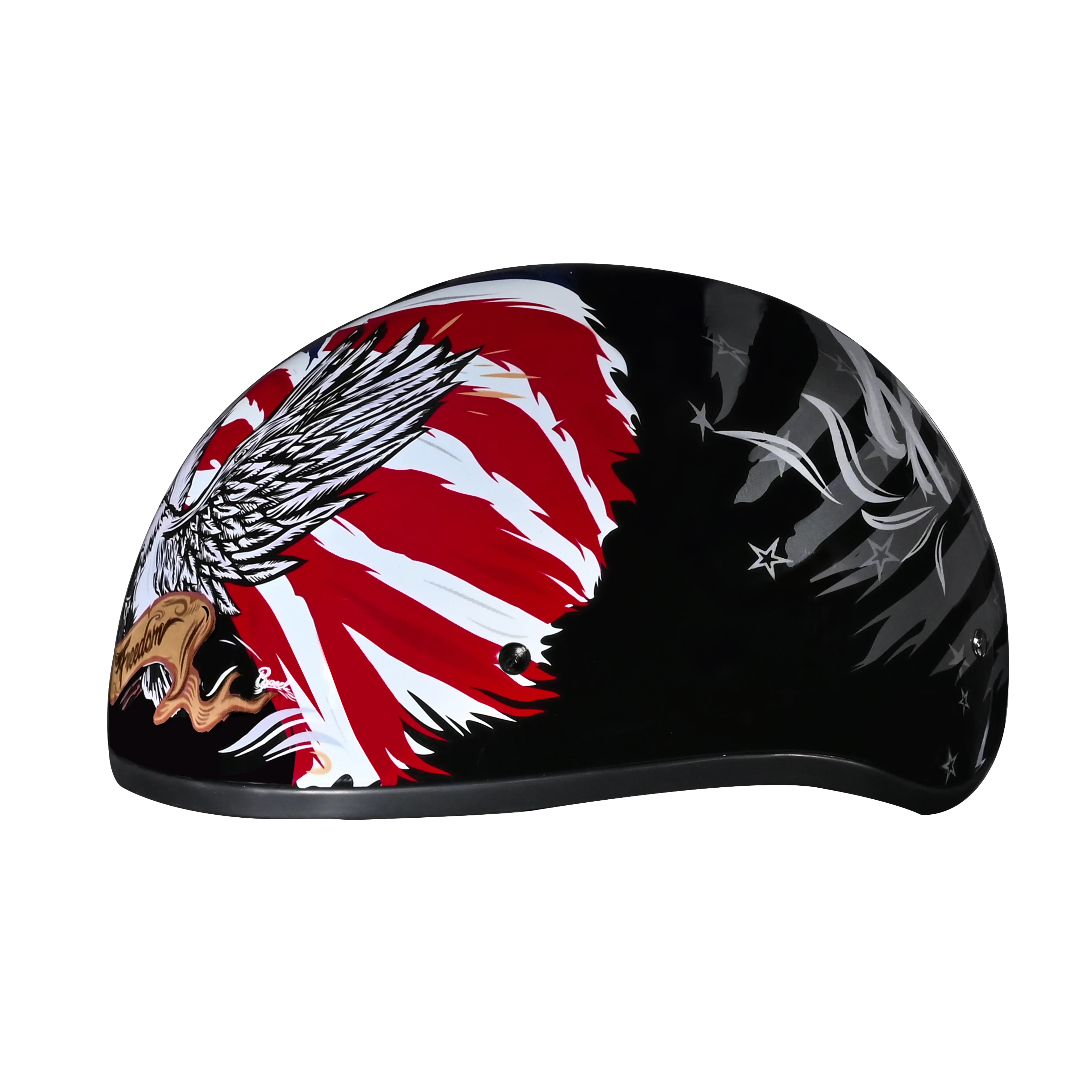 Daytona Helmets DOT Approved Daytona Motorcycle Half Face Helmet - Skull Cap Graphics for Men & Women, Scooters, ATVs, UTVs & Choppers - W/ Freedom 2.0